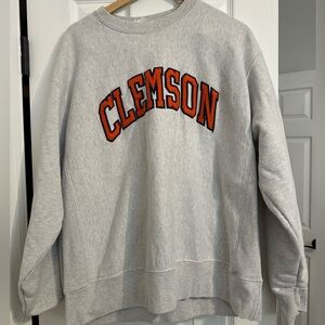 Champion Gray and Orange Crewneck Sweater
